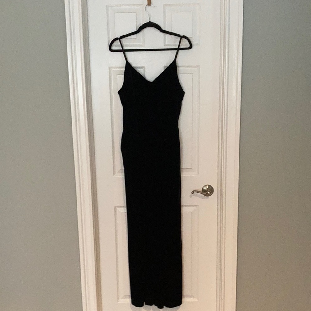 Black velvet jumpsuit